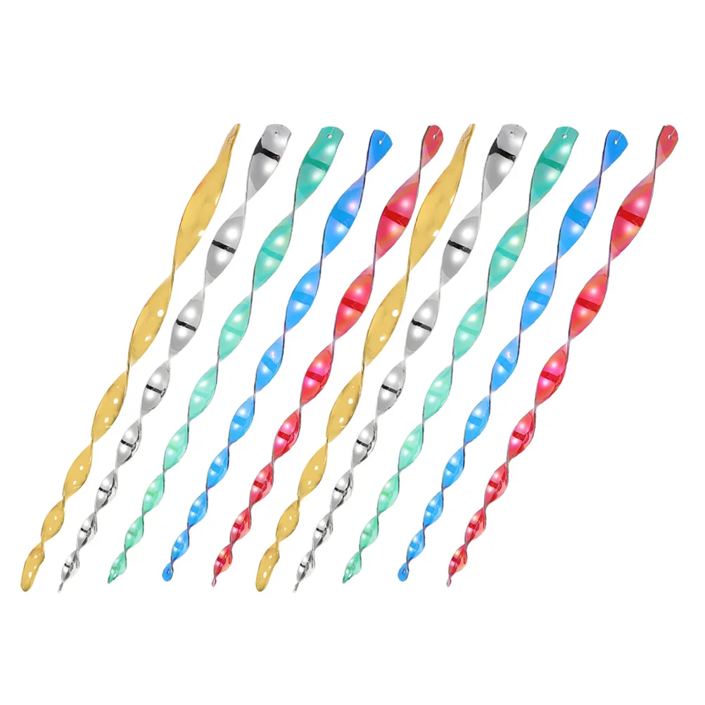 

10pcs Bird Scare Rods Reflective Material Wind Twisting Repellent Sticks for Balcony Roof Orchard Park Garden Yard