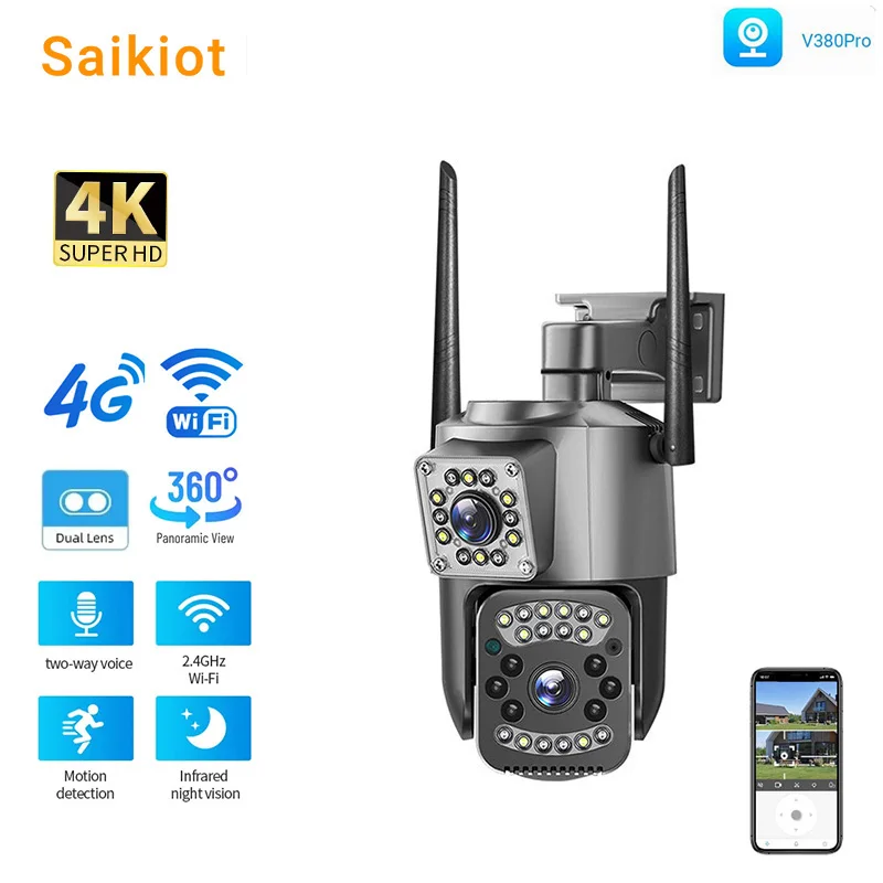 saikiot camera impermeavel de lente dupla seguranca cctv domestica 4k 8mp zoom 10x wi fi ao ar livre v380 pro 4g 01