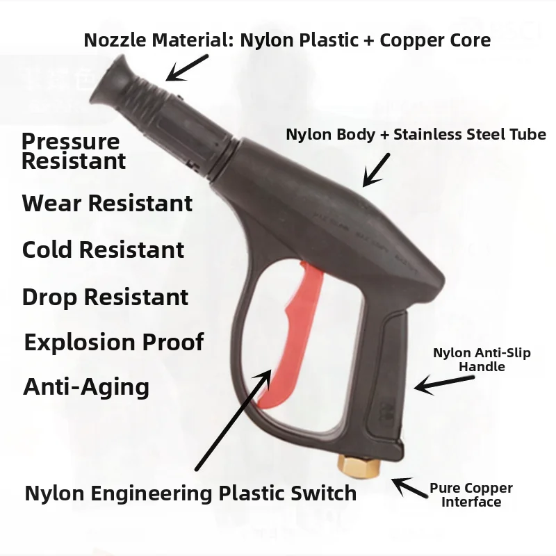 

Водяной пистолет в форме утконоса высокого давления для автомойки, регулируемая на 360 градусов насадка, пластиковый пистолет для чистки с 15 м