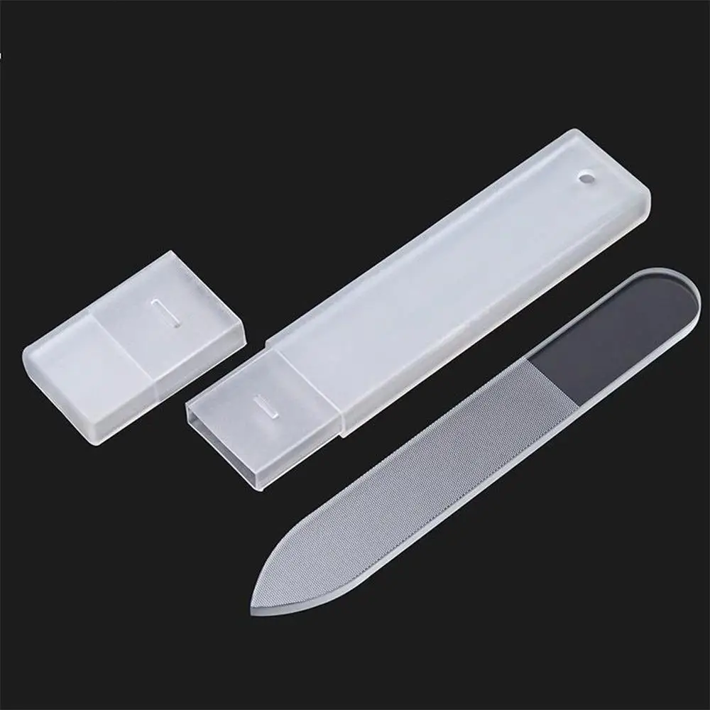 1/2 قطعة نانو الزجاج ملفات الأظافر مجموعة مزيل Deed الجلد الرملي تلميع الوجهين ملف الأظافر المهنية مانيكير باديكير أداة