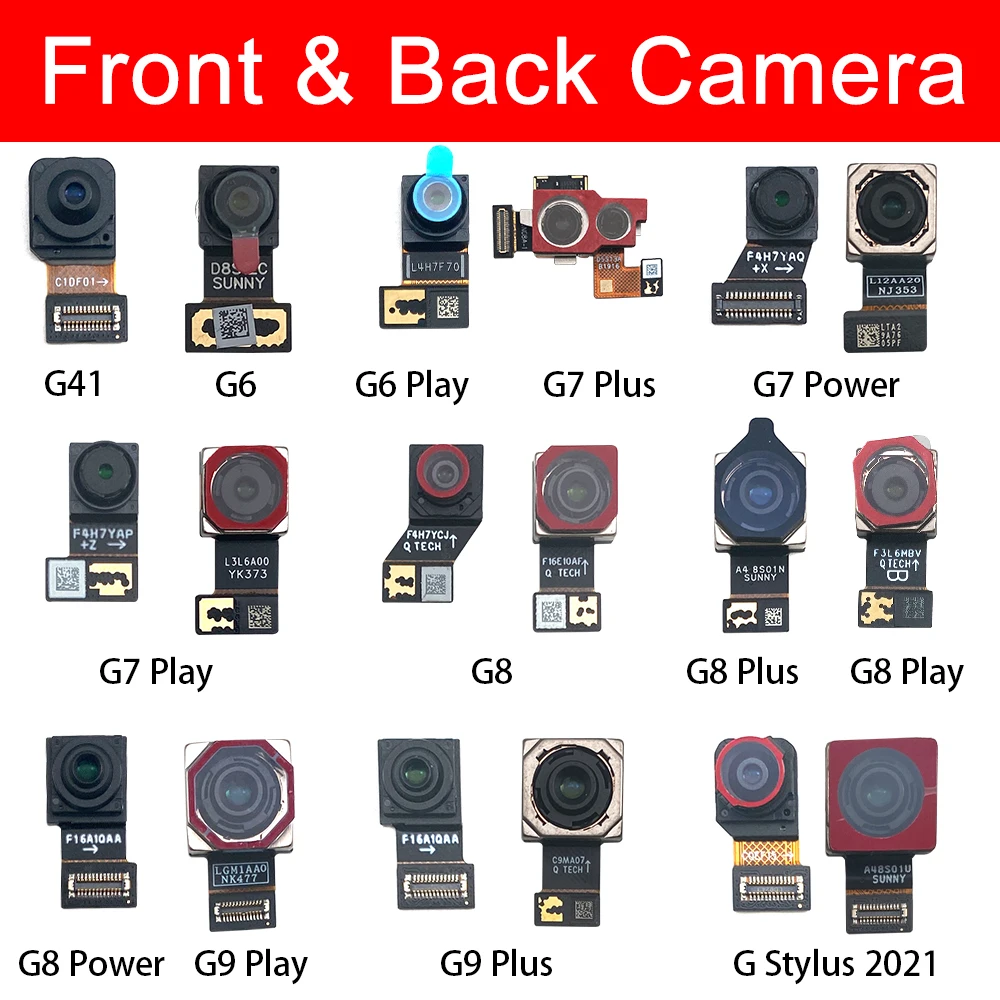 New For Motorola Moto G6 G7 G8 G9 Play Plus Power Front Camera Flex With Back Rear Camera Module Flex Cable