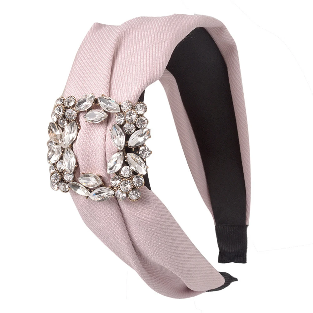 

1pc Rhinestone Hair Hoop Wide Headband Women Cloth Rhinestones Daily Party Fashion Accessory Durable Comfortable Hair Tool