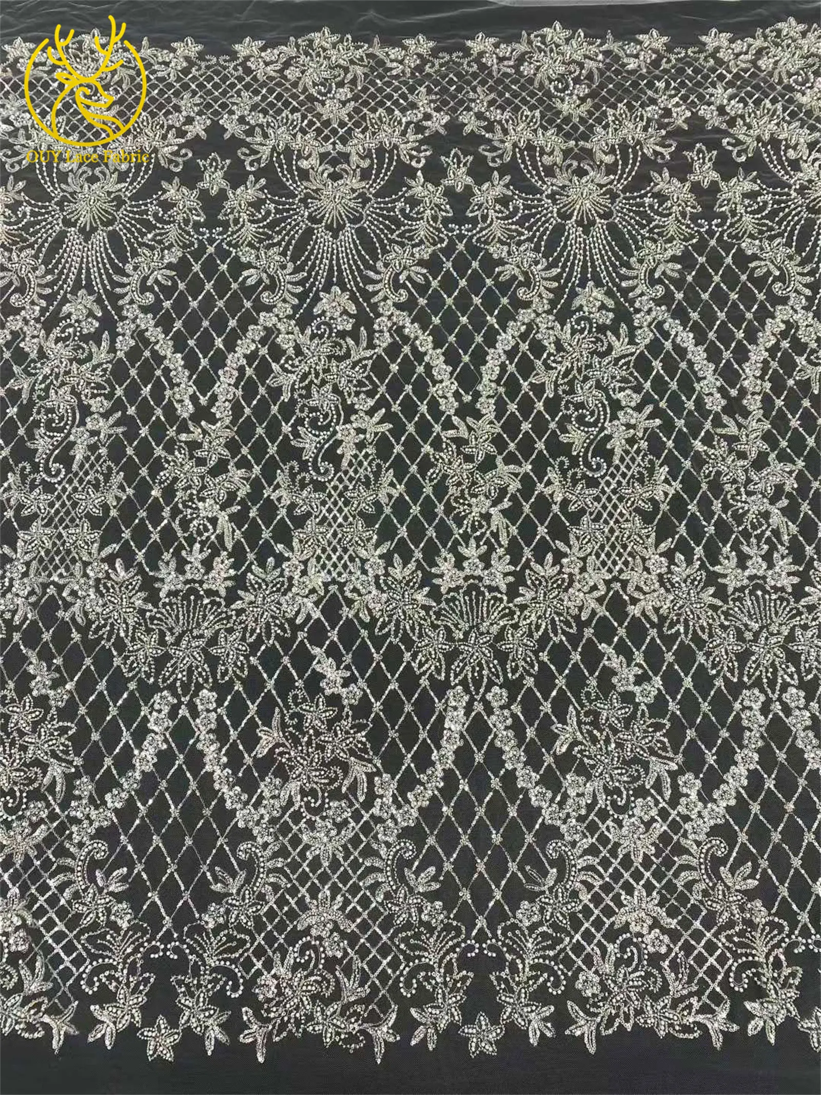 Roter afrikanischer Perlen-Spitzenstoff 2026, hochwertiger nigerianischer Pailletten-Spitzenstoff für Damen, Hochzeitskleid und Abendkleid, Nähen – Detail 9