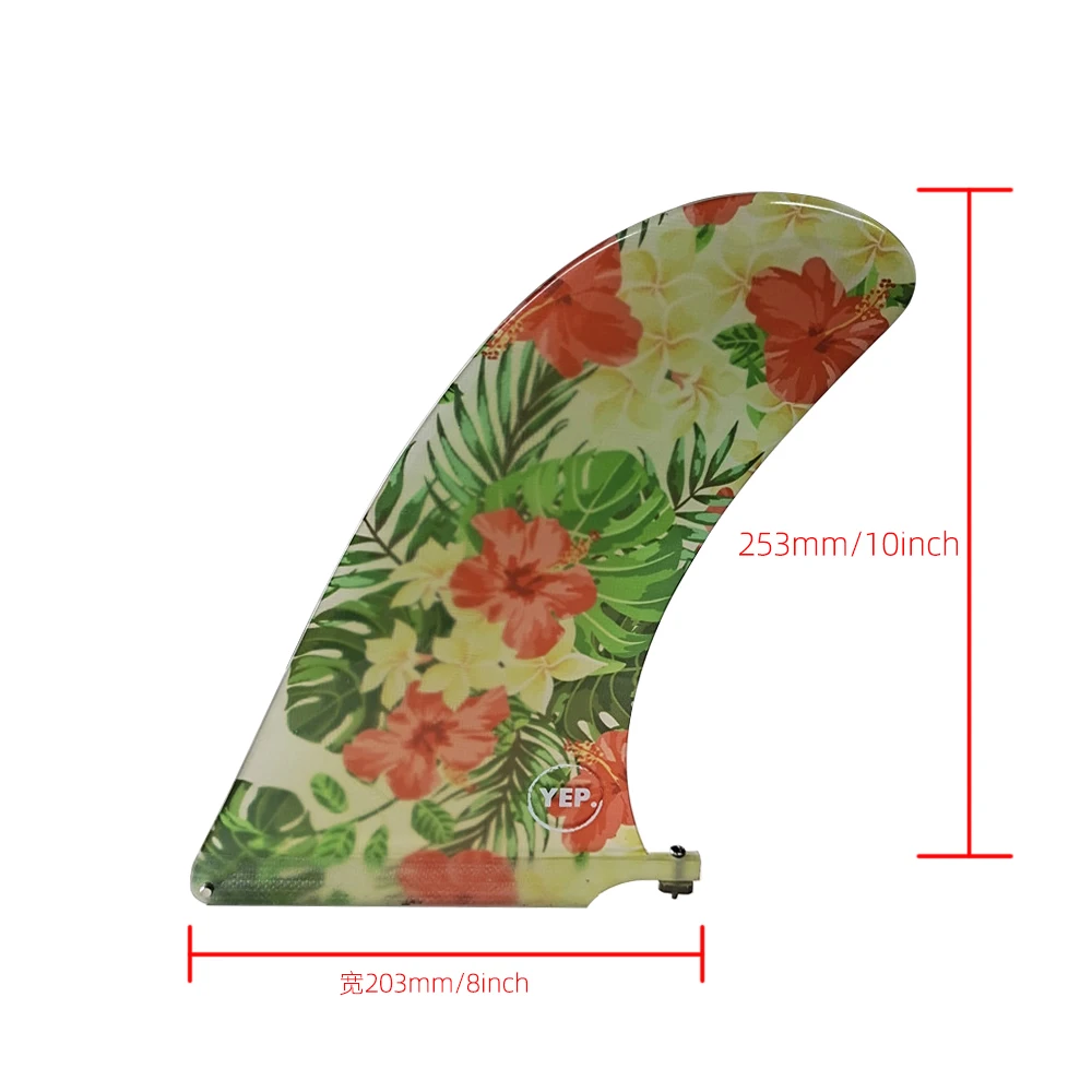 10inch Fiberglass Longboard Fin For Sup Board Centre Fins Polished Flower Single Fin Surfboard Big Fin Yep.Surf Longboard Keel