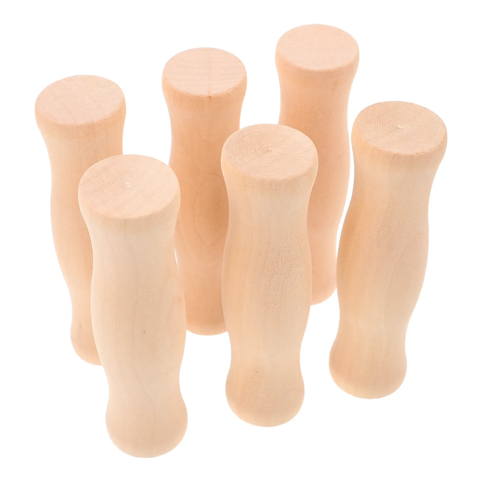 

6Pcs Wooden Bucket Handle Replacement Smooth Ergonomic Non Slip Grip for DIY Projects Kitchen Gardening Use Round Bucket Handle