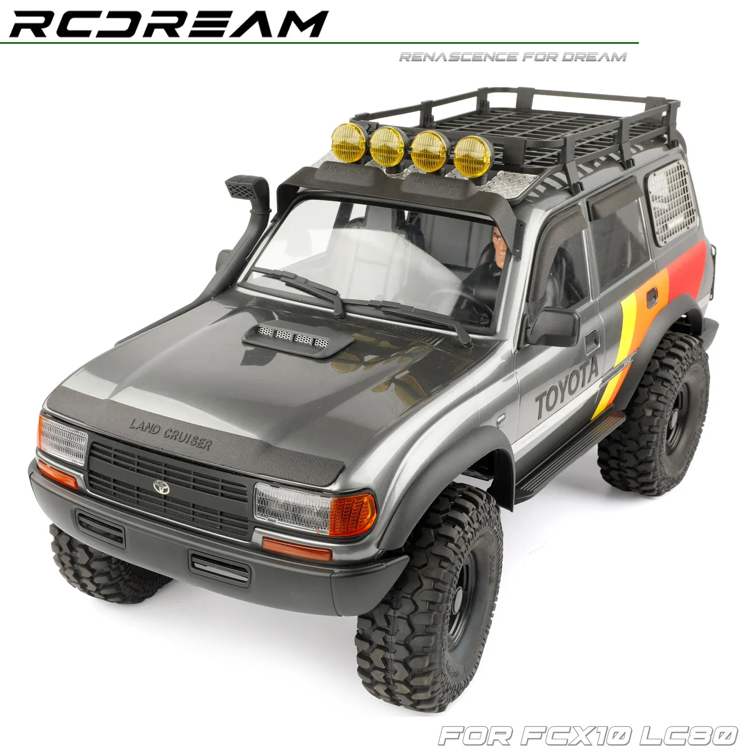 1/10 Air Intake/ Windshield Tail Window Sun Visor / Hood Sand Guard / Window Weatherguards for FCX10 LC80 RCRUN Upgrade
