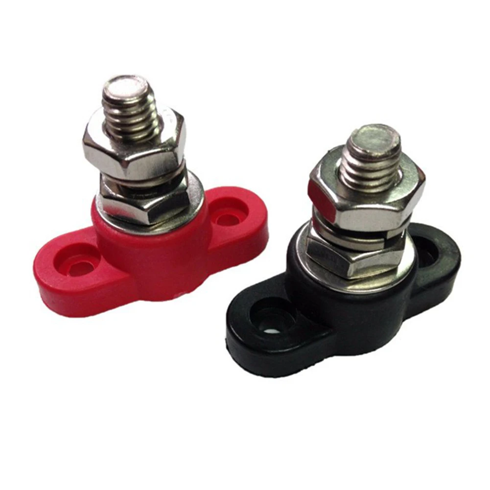Battery Terminal Block With Stainless Steel Bolts And Brass Gaskets Battery Junction Block Post For 12V 24VDC Power Distribution