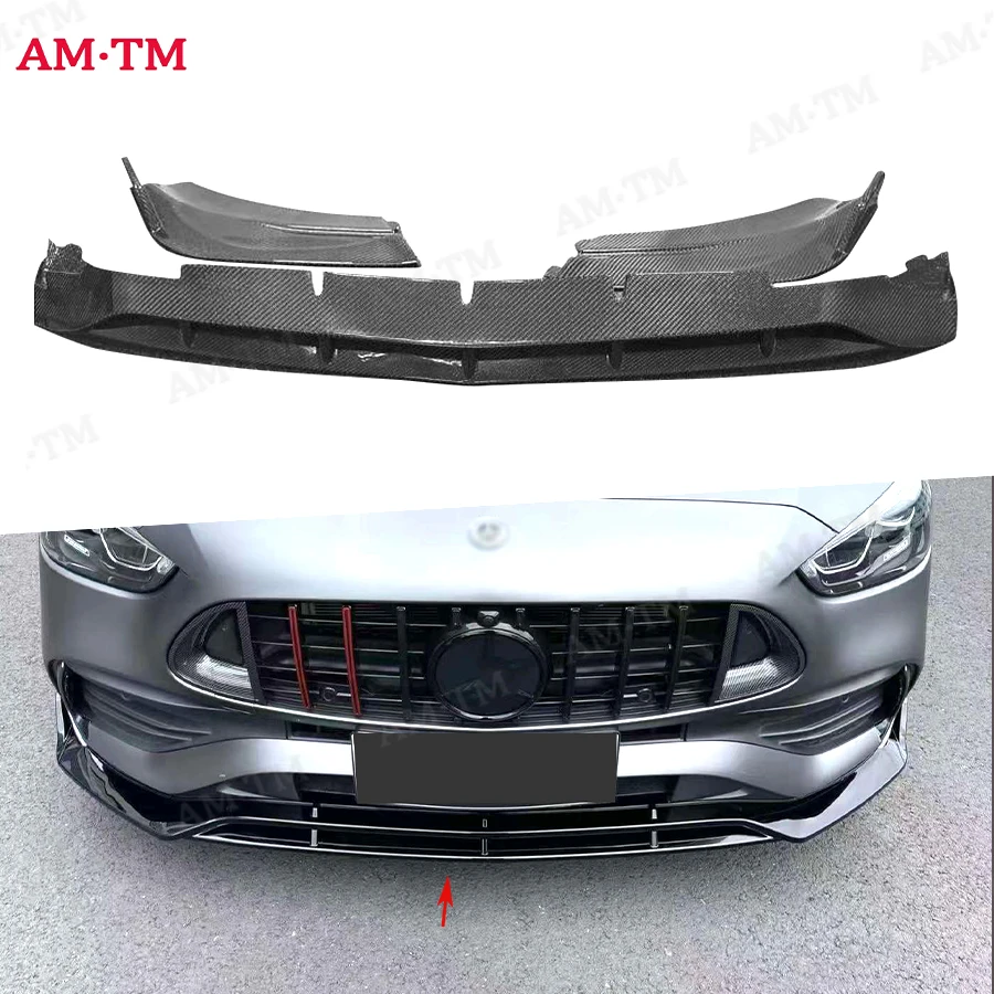 

Для Mercedes Benz C Class W206 C200L C220L C260L 2022+ Brabus Style Carbon Fiber Передняя губа Автомобильный передний бампер Переключатель Спойлер