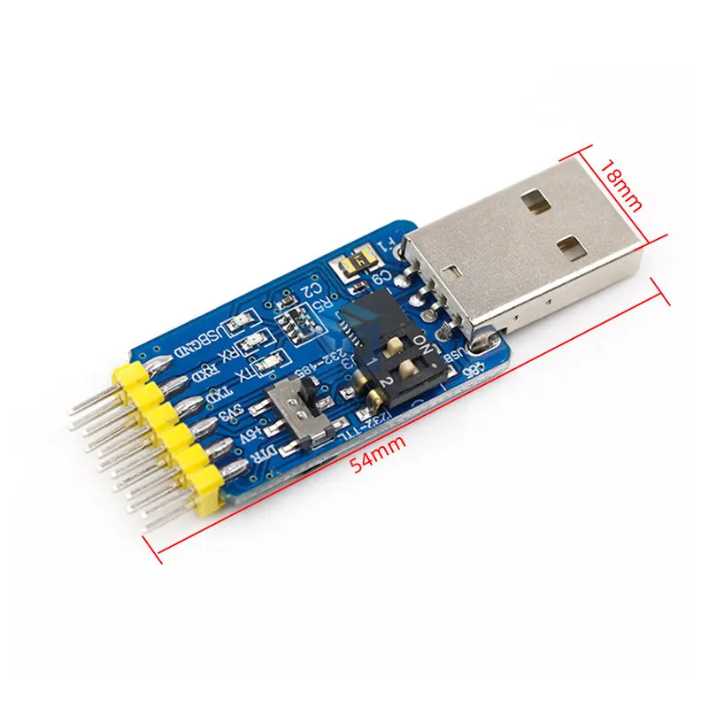 NEW USB CP2102 to TTL RS232 USB TTL to RS485 Mutual Convert 6 in 1 Convert Module Good