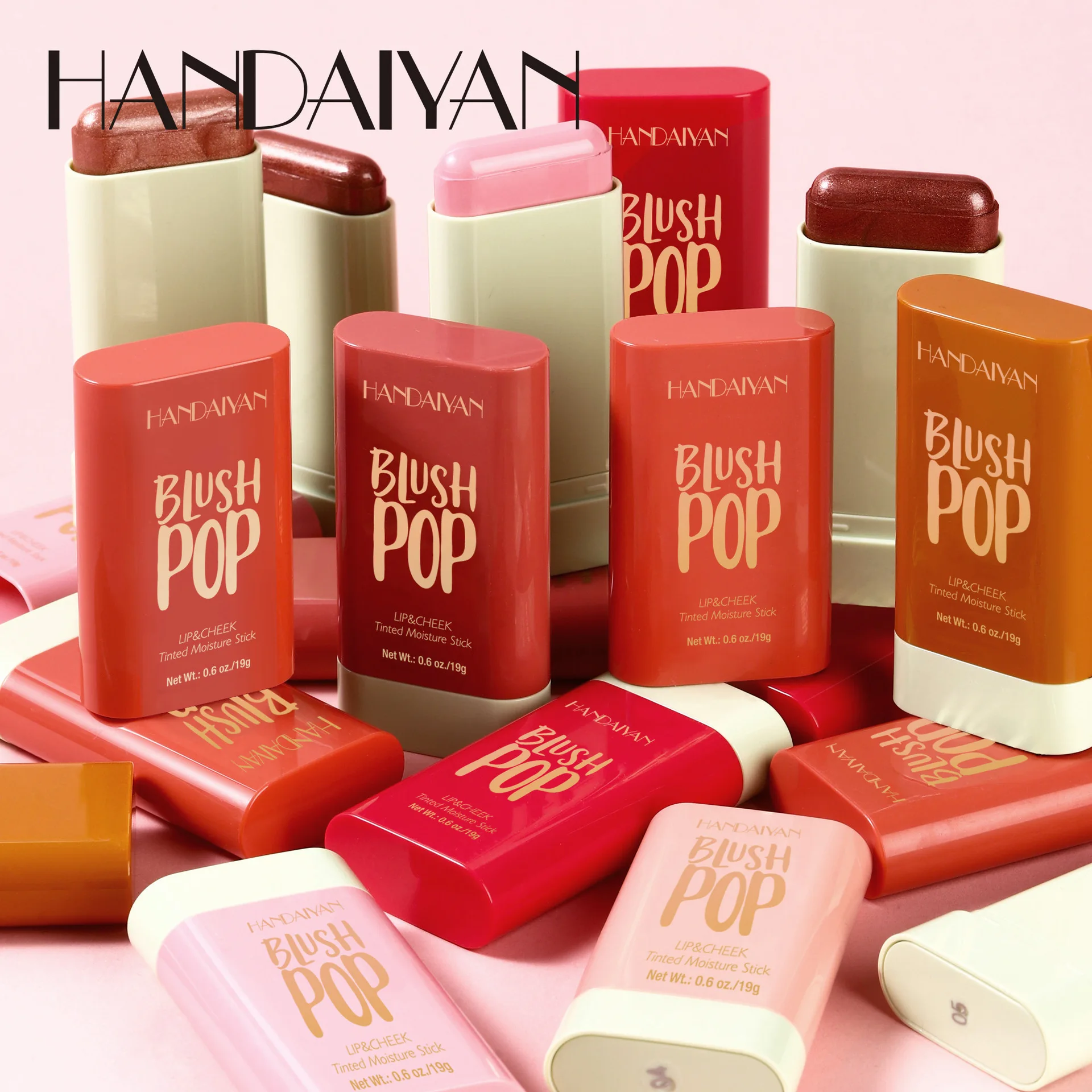 Handaiyan Matte Glitter Face Cream fard Smooth Cheek Lip Eye Mousse Blush Highlighter Stick Rouge Waterproof Contour Makeup