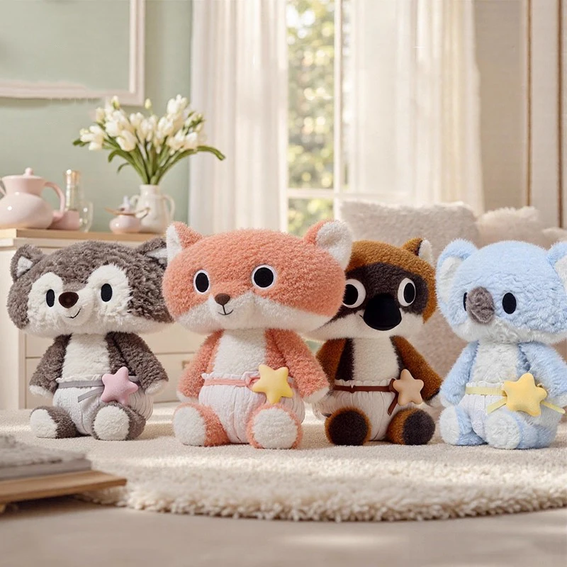 

Flying Mouse Fox Wolf Koala Crocodile Alligator Dress Star Disposable Diaper Plush Toy Stuffed Doll Cartoon Animal Boy Girl Gift
