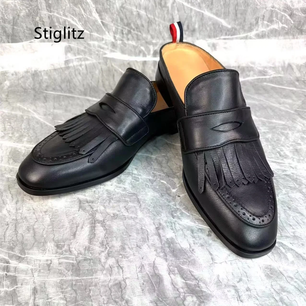 

Genuine Leather Half Slippers for Men Cover Round Toe Mules Shoes Men's High Quality Slip On Summer Outdoor Flip Flops Slides