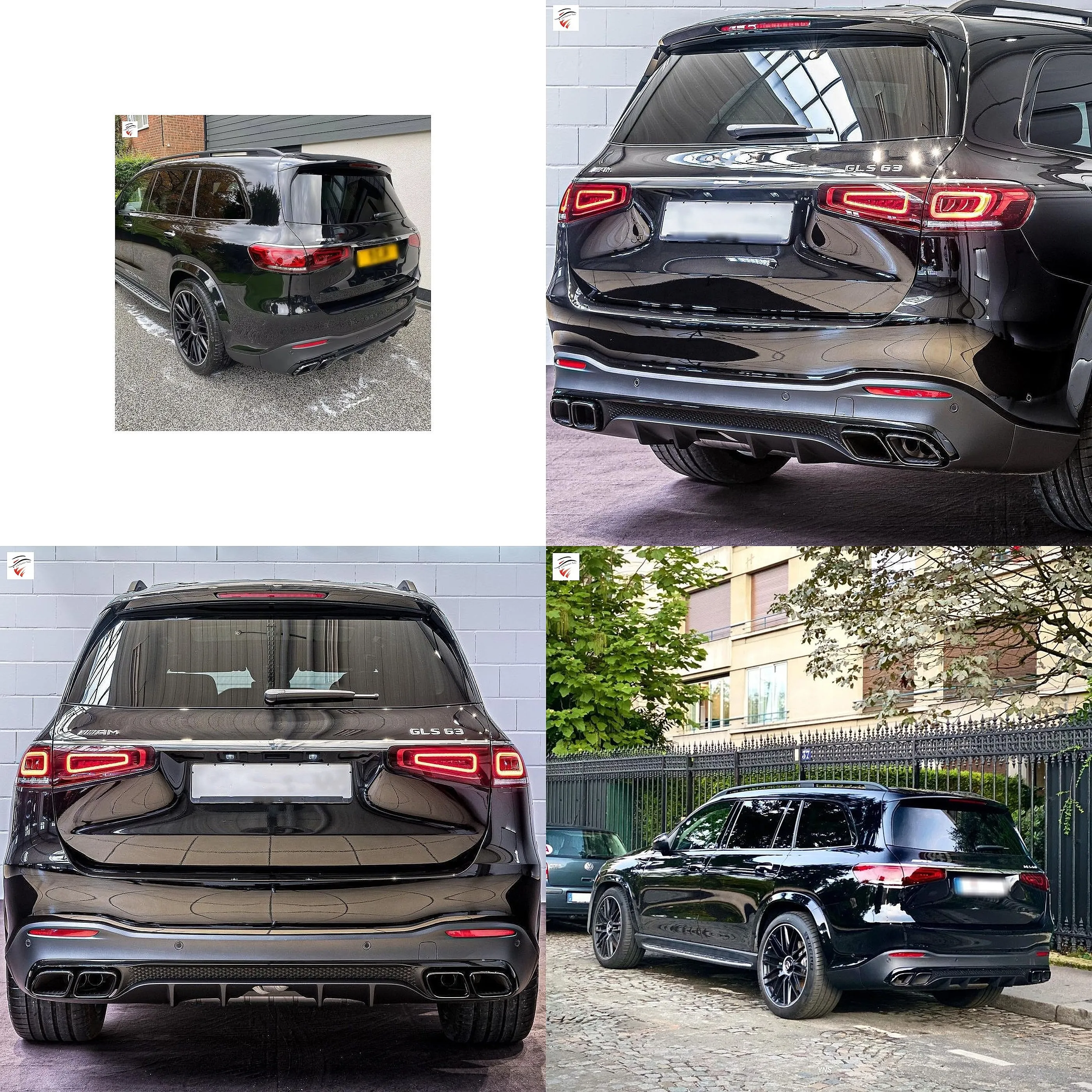 

Factory Price Car Bumper 2019-2020 Mercedes GLS X166 Upgrade GLS63 AMG Rear Diffuser Exhaust Tips