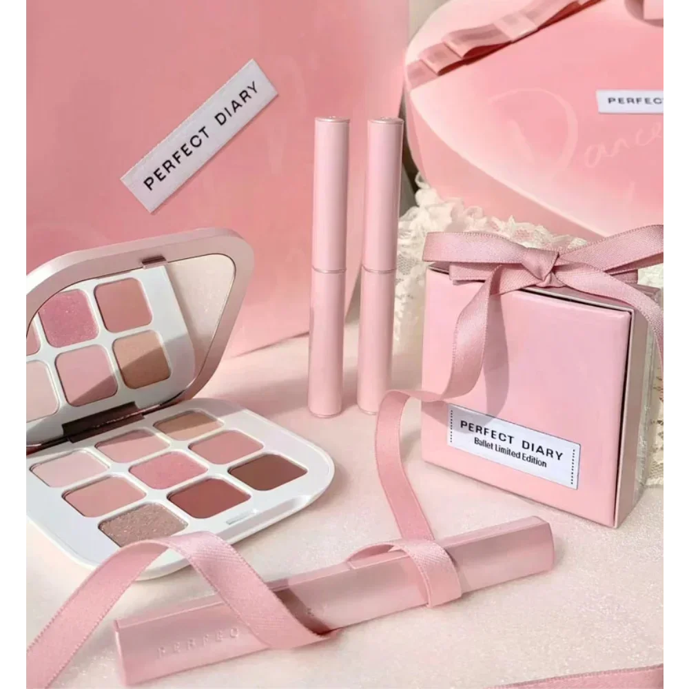 Perfect Diary Ballet Lipstick Limited Version Valentine's Day Gift Set Eyeshadow Loose Powder Long-lasting Makeup Cosmetics Set