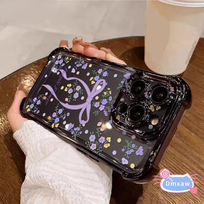 

For Vivo V50 Lite V40 Lite X200 Pro Mini Y300 Y200 Pro Y100i Y20i Y20S Y38 Y18 V29E Phone Case Purple Bow Tie Luxury Soft Cover