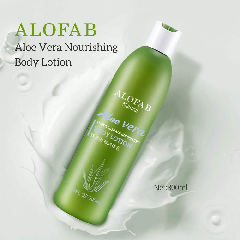 ALOFAB Natural Organic Aloe Vera Moisturizing Nourishing Body Lotion 300ml Aloe Fresh Juice Body Care Cream Body Moisturizer