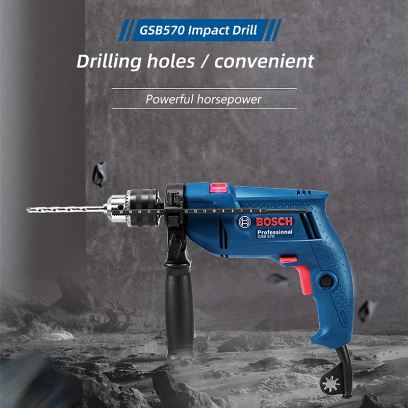 Bosch Original GSB-570 Electric Hammer Impact Drill Hand Electric Drill Household Electric Tool Multi-Function Pistol Drill New