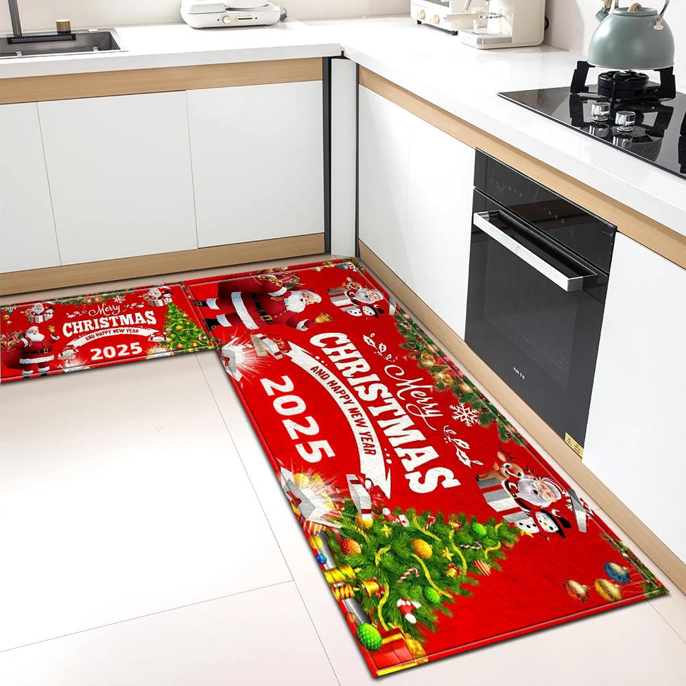 Kitchen Rug Entrance Doormat Christmas Living Room Decor Carpet House Hallway Bathroom Balcony Bedroom Floor Anti-Slip Foot Mat