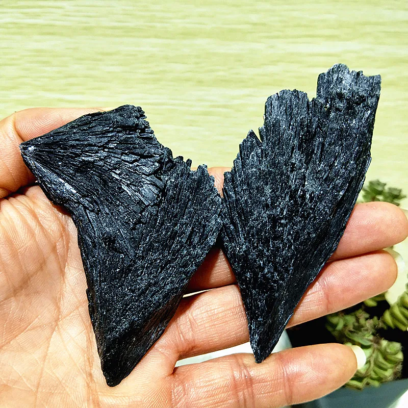 Natural Black tourmalin Crystal Stone Mineral Specimen Room Gems Ornament Spiritual Meditation Exorcism Feng Shui Home Decortion