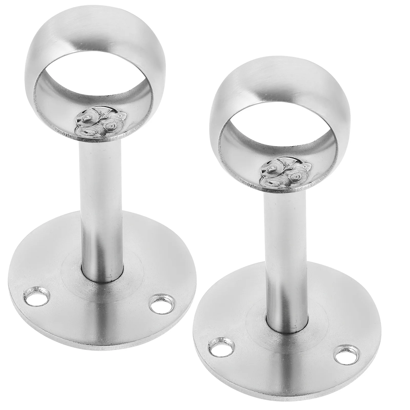Soporte de barra de toalla de acero inoxidable, 2 uds., para varillas de 25Mm, soporte de montaje en pared, accesorio de soporte para cortina de armario de cocina y baño