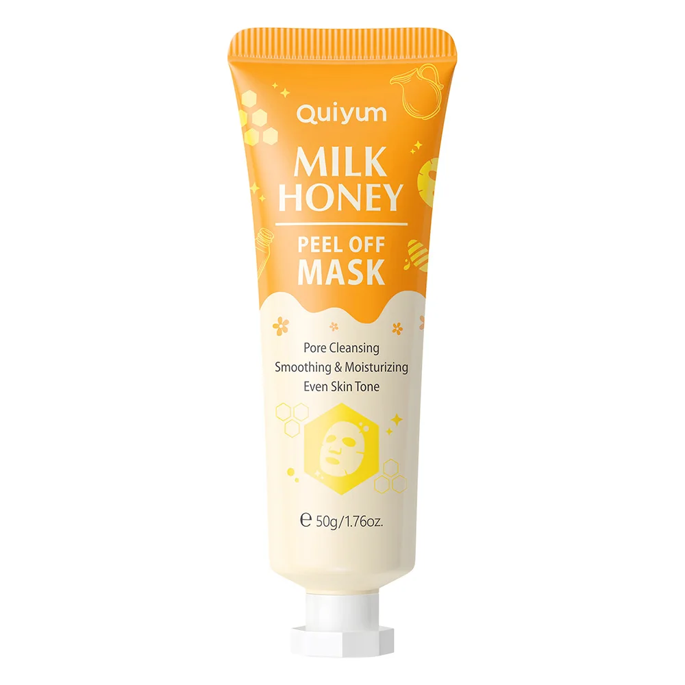 

QUIYUM Milk Honey Peel Off Mask 50g –Gentle Exfoliating Pore Cleansing HydratingExfoliating Gel Repair Brightening Face Gel Mask