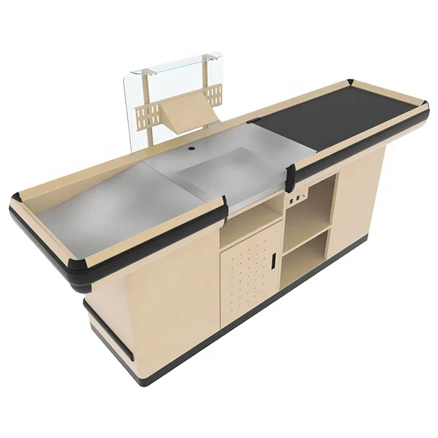 Under-counter Storage Checkout Counter Powder Coated Frame For Modular Layout Planning