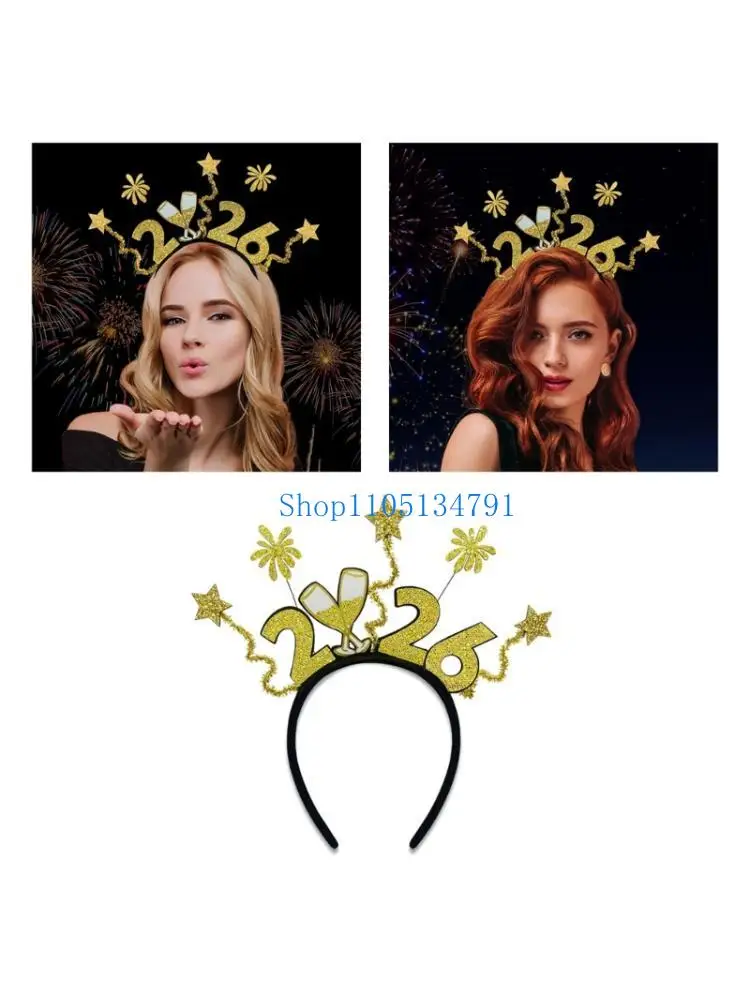 

98km 2026 Sparkling Star Hairband Plastic Headpiece For New Year Celebrations