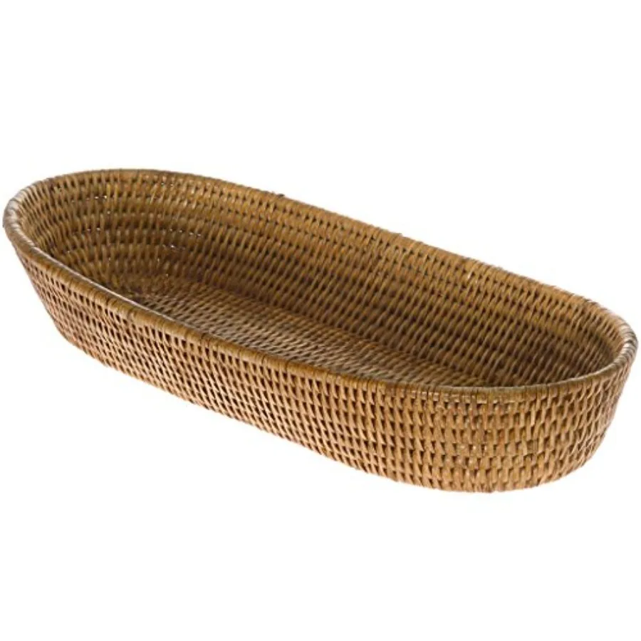 

Плетеная корзина для хлеба и фруктов La Jolla Bread Basket из ротанга, для хранения на кухне, в стиле бохо, корзина для еды, поднос для закусок, органайзер для дома