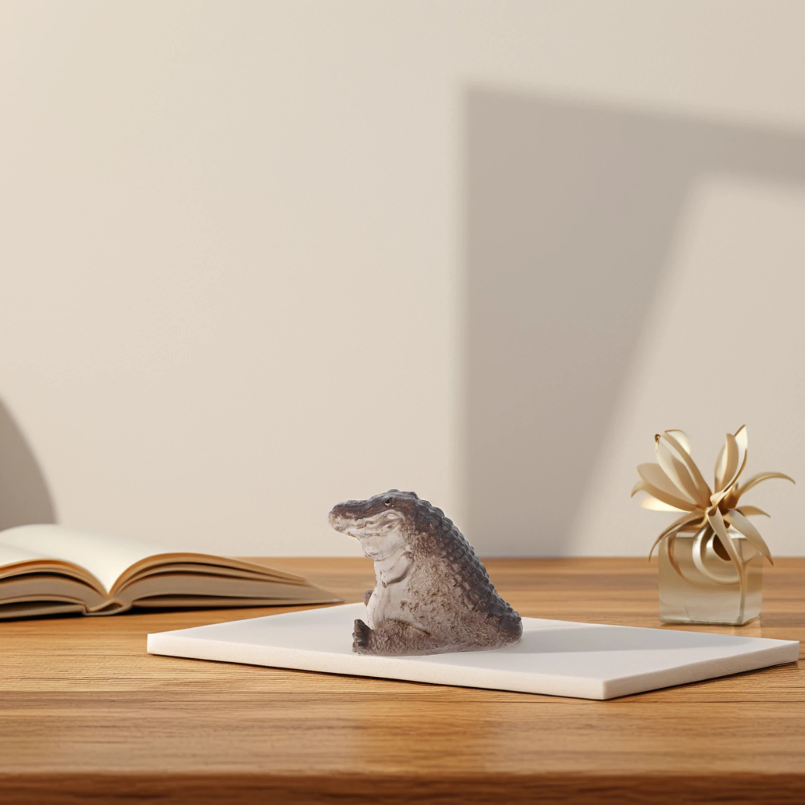 

Miniature Alligator Resin Animal Sculpture Indoor Outdoor Garden Home Desk Decoration Ornament Alligator Ornament