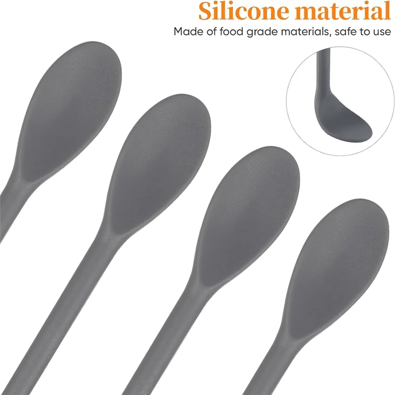 

ABRM-4 Pcs Silicone Coffee Stir Spoons 11Inch Dual-Ended Long Cooking Chopsticks Multipurpose Mixing Spoon & Stirrer Sticks