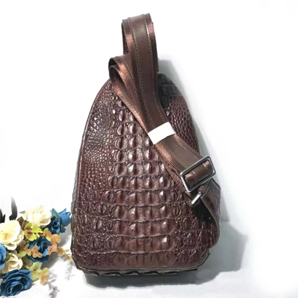 hongsen crocodile male Chest bag  male  leisure crocodile single shoulder