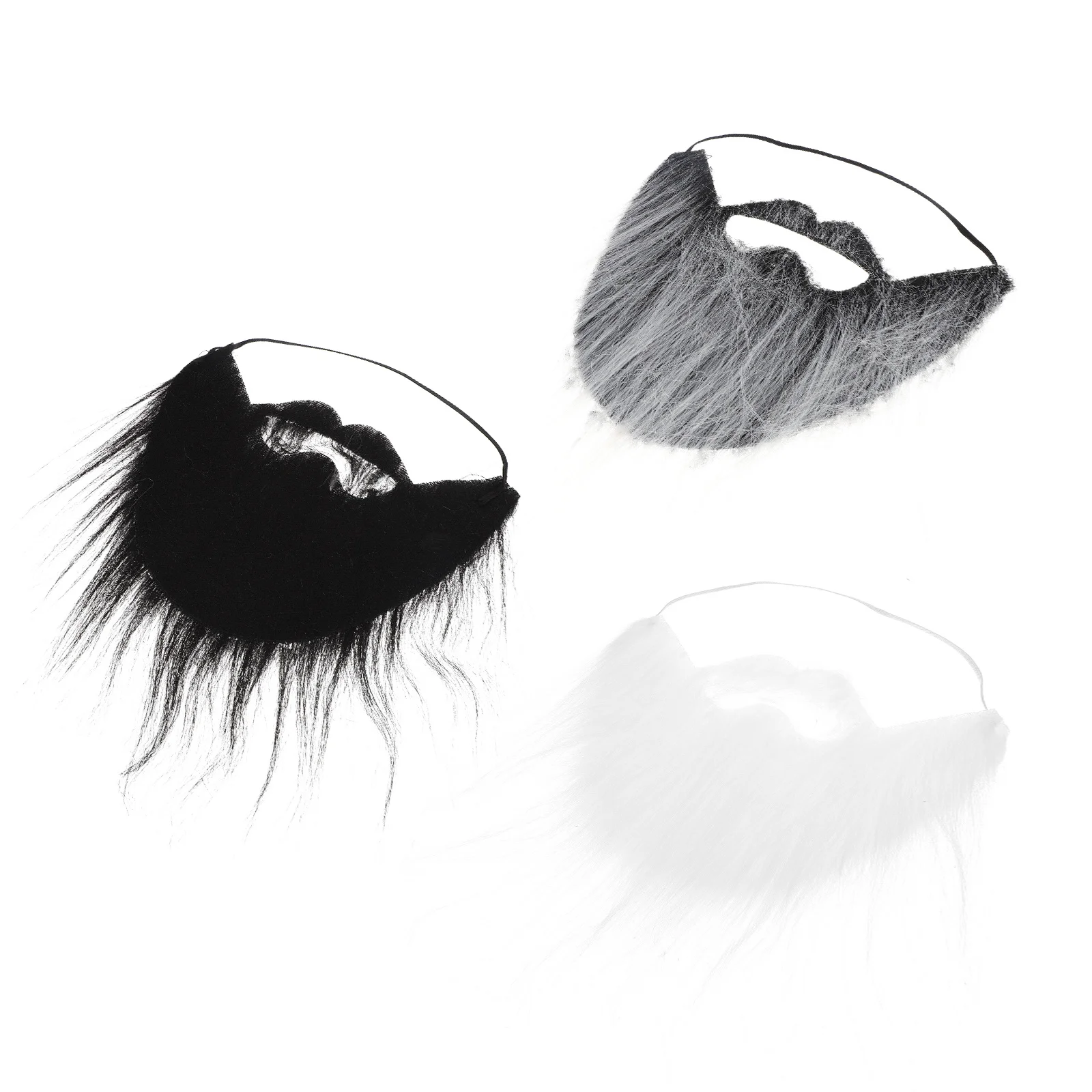 Disfraz de barba y bigote falso, 3 uds., fiesta de Halloween, Cosplay, cuerda elástica, suministros divertidos para el cabello Facial, artes y manualidades