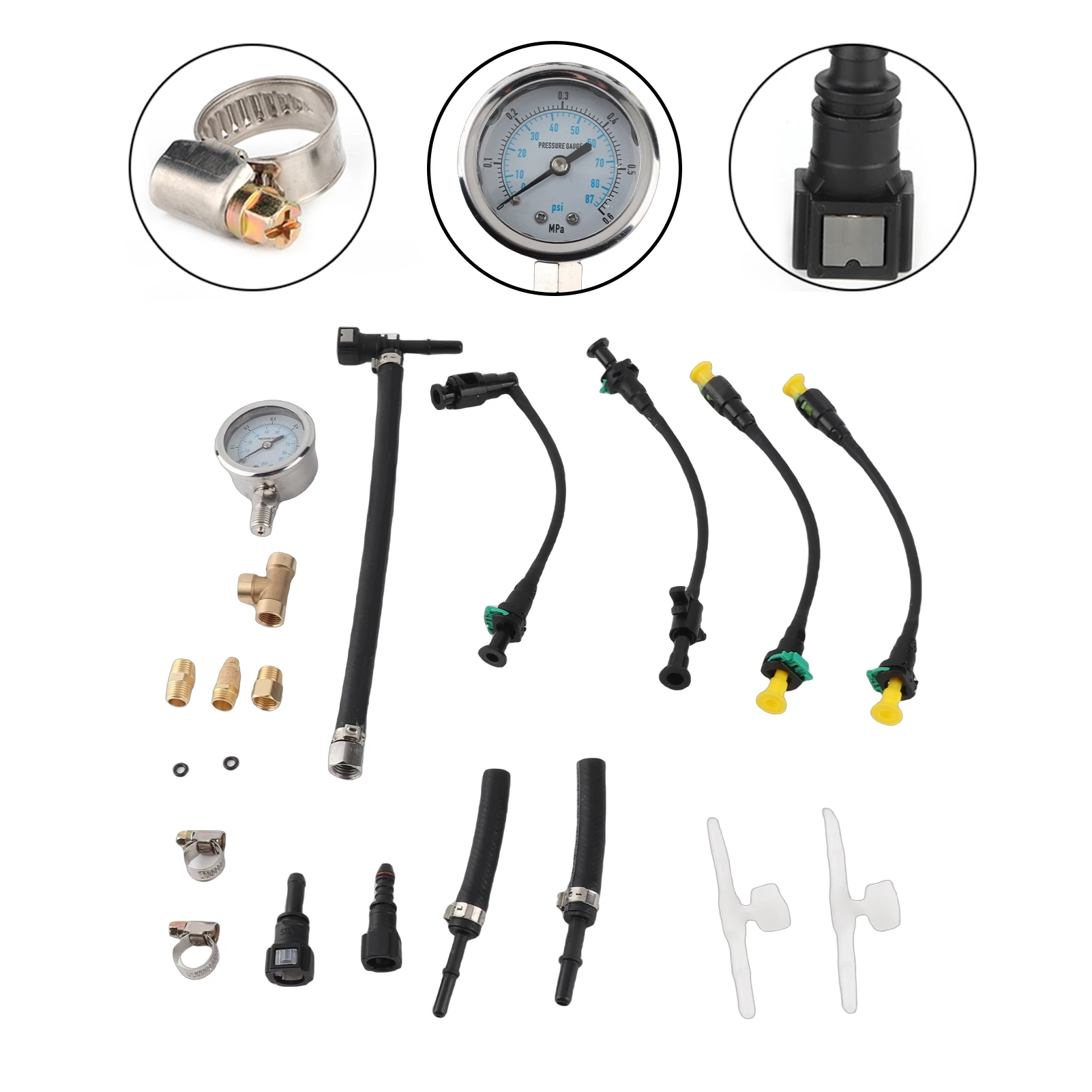 

Universal Car Fuel Pressure Gauge Meter Fuel Supply System Tester Gauge Professional Vehicle Fuel Injection Pressure Gauge