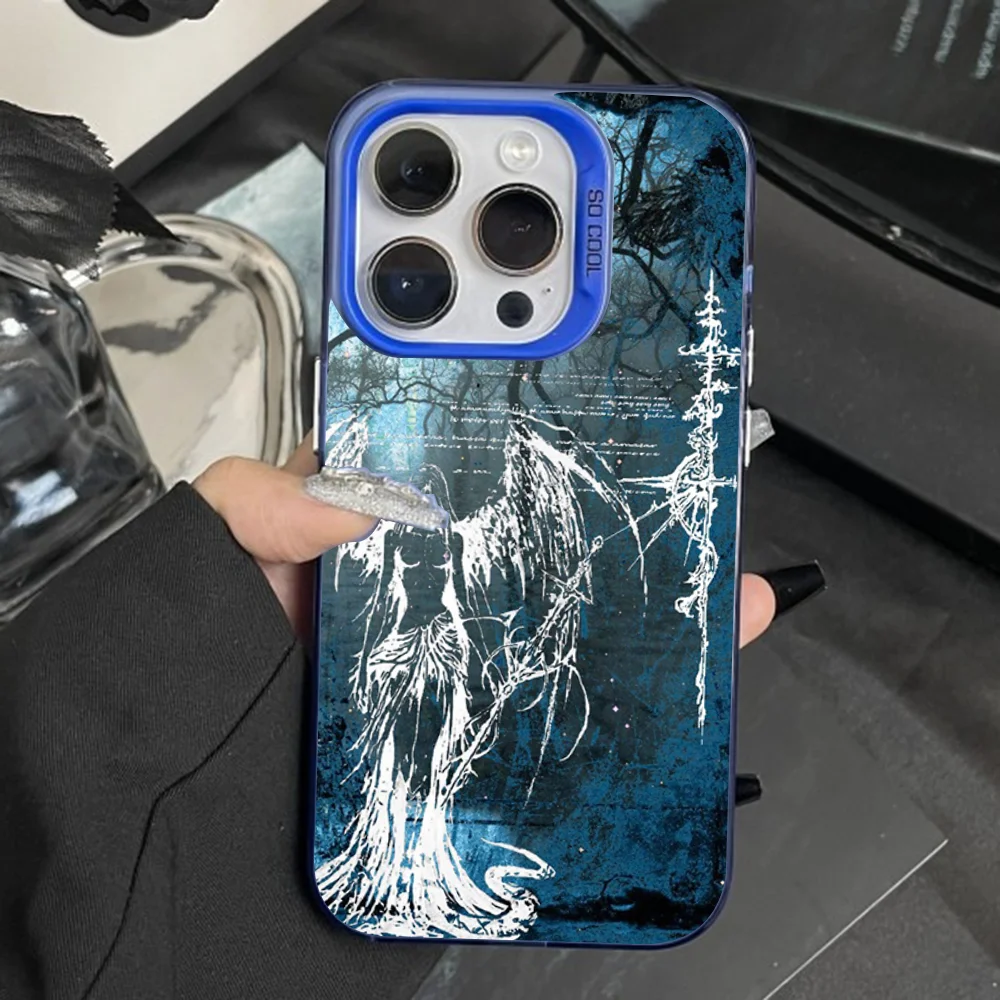 

Gothic Coquette Cybersigilism Cross Phone Case For iPhone 16,15,14,13,12,11,Pro,Max,Plus,Mini,XS,SE Anti Fall Blue Matte Bumper