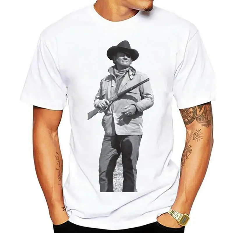 John Wayne True Grit Life Size Cardboard Cutout Standup Standee Cool Casual pride t shirt men Unisex New Fashion tshirt free