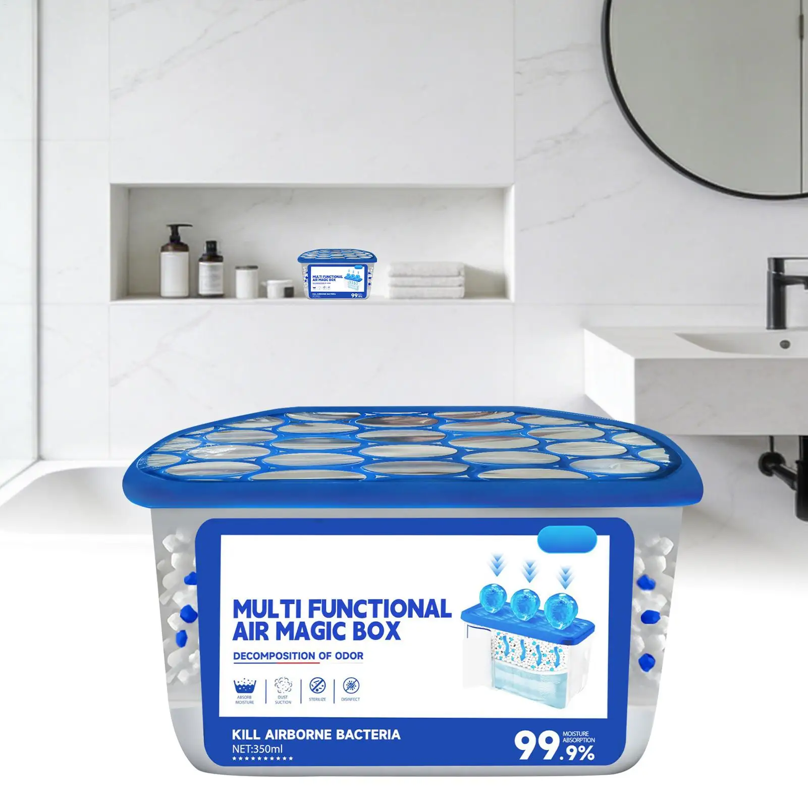 Purificador de aire compacto de 350 ml y colector de polvo, sin necesidad de electricidad, reduce el polvo, mejora el aire, limpiador de aire para sótanos y armarios