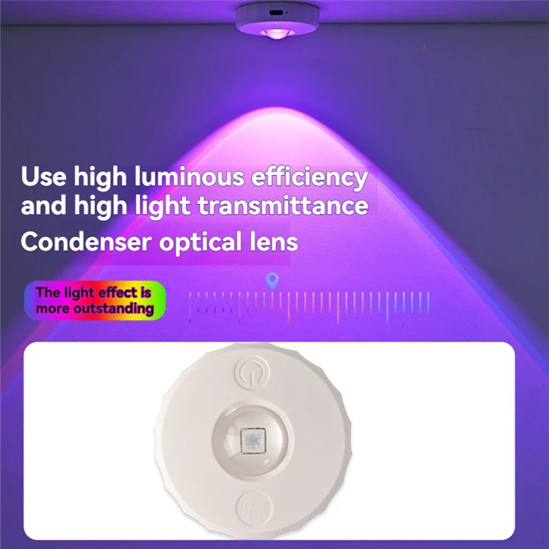ABBY-Luci a disco con telecomando wireless LED RGB dimmerabili sotto l'illuminazione dell'armadio con faretto con rilevamento delle colline per armadietto del vino 3P