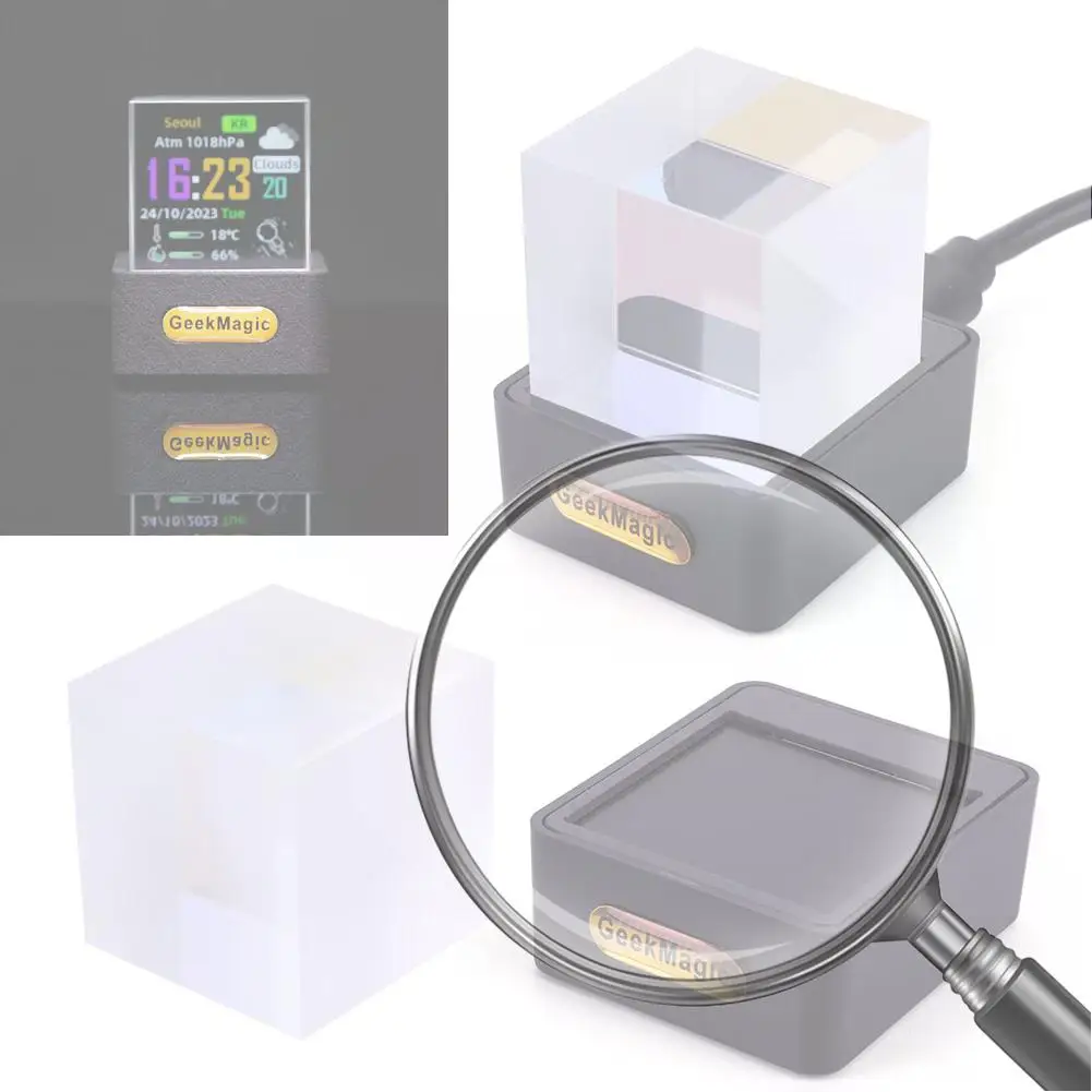 

Новый хрустальный куб, фотодисплей, голографический настольный умный Wi-Fi, часы с метеостанцией с ПОДАРОК, анимационный альбом для декора рабочего стола