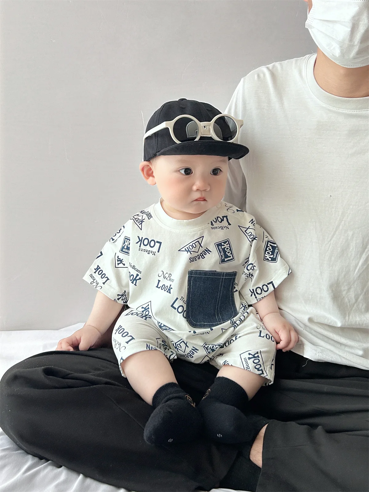 ZOETOPKID Baby-Strampler mit Mütze aus Baumwolle für den Sommer, für Neugeborene, Jungen und Mädchen, kurzärmelige, dünne Kletterkleidung für Kleinkinder – Detail 13
