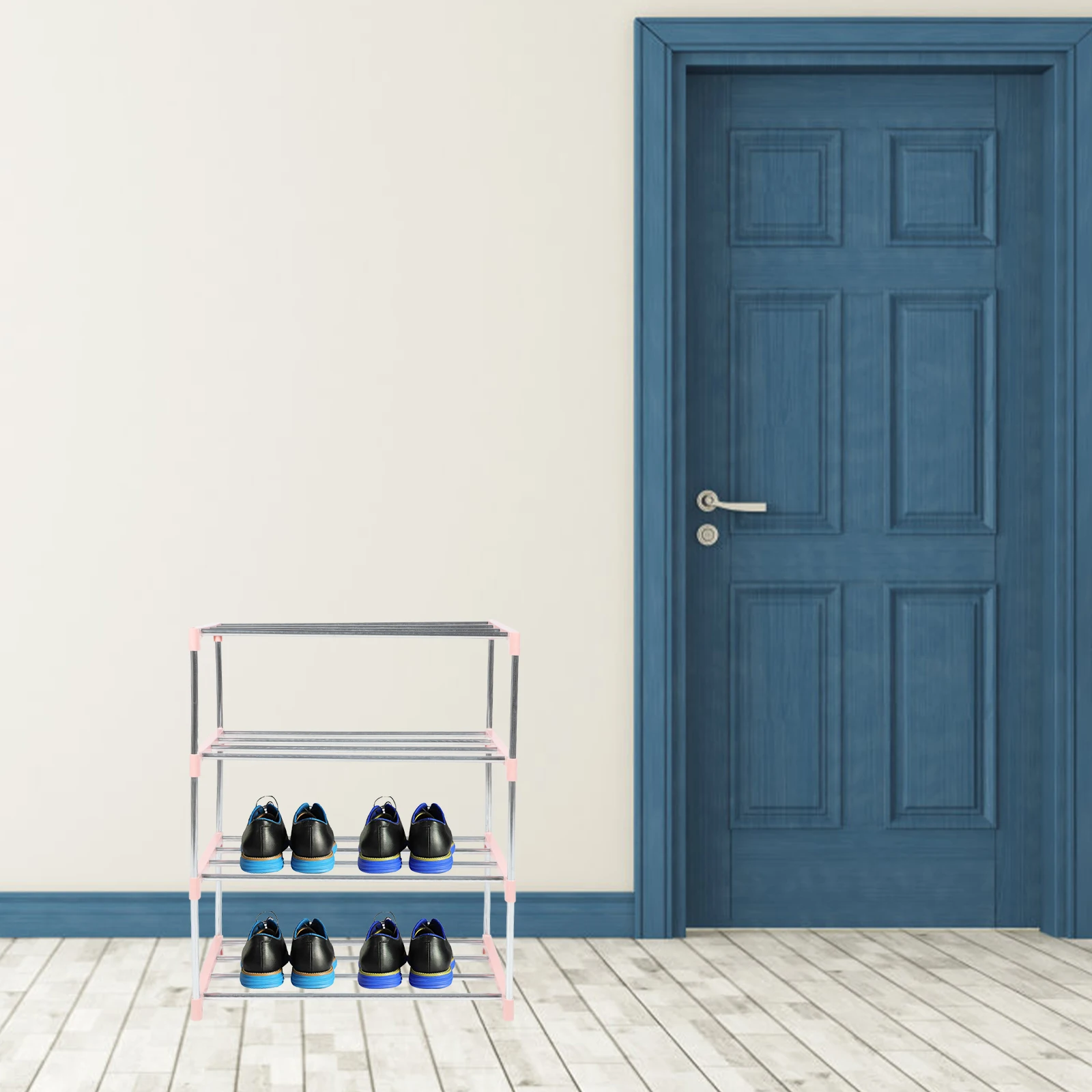 

Four layer Shelf Rack Storage Shelf Household Dormitory Shoe Holder Household Shoes Rack Stainless Steel Shelving