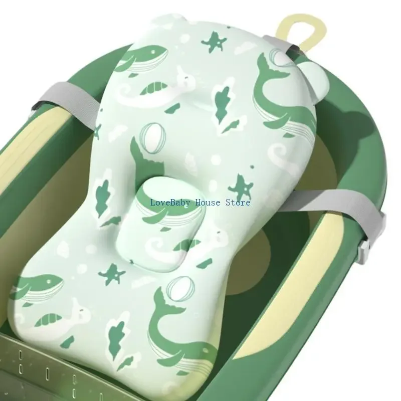 Almofada de banho para recém-nascidos BX0D Almofada de suporte para rede de chuveiro infantil com alças ajustáveis