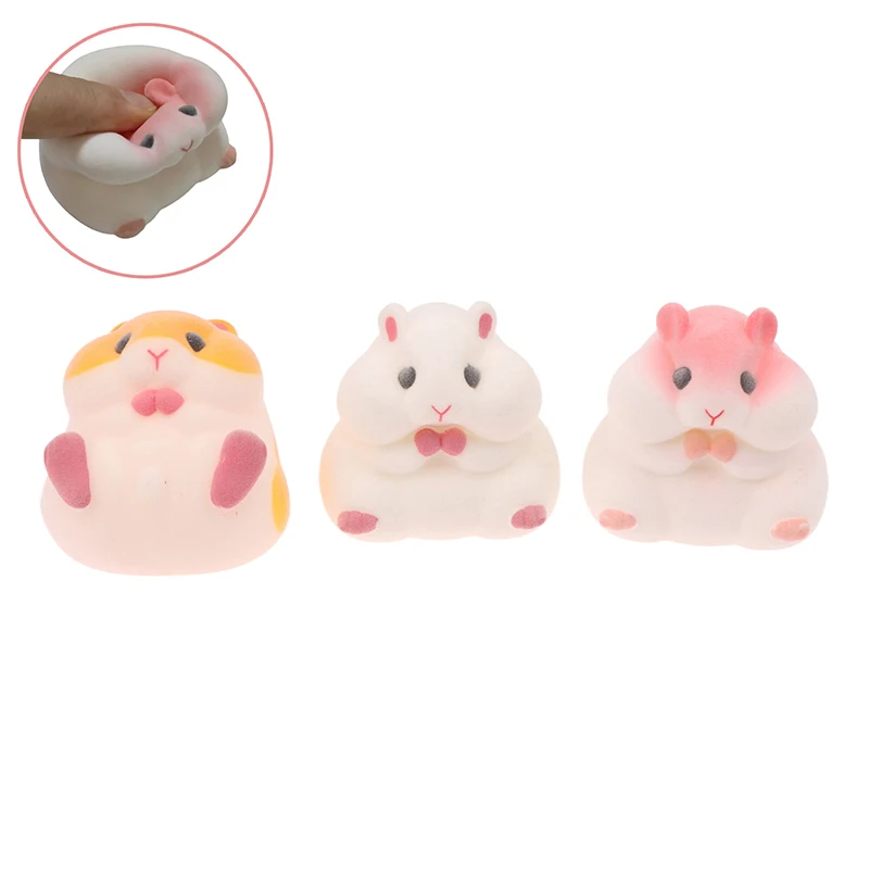 1PC Leuke Kawaii Vette Melkachtige Zachte Hamster Massaal Pluche Poppen Squeeze Stress Gashapon Speelgoed Capsule Prop