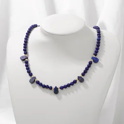 Water Drop Stone Pendent Necklace Blue Lapis Lazuli Jades Amethysts Bead Necklace Fashion Jewelry Gift For Women Men Friend