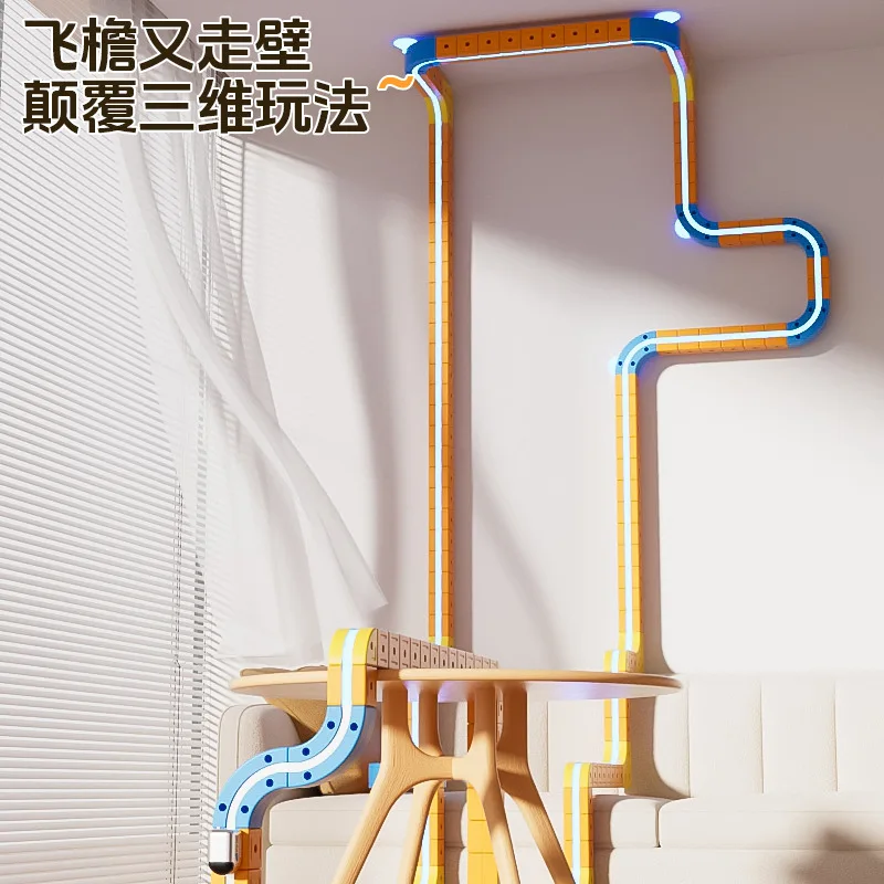 新しい多用途ビルディングトラック磁気おもちゃ列車子供向け変形可能な磁気トラック列車セットDIY非リモートレールカーギフト