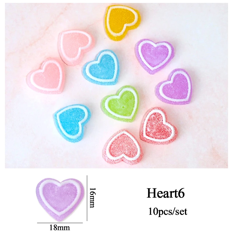 10 Teile/los Kawaii Gelee Gummibärchen Nail art Charms Blume Süße Mixed Candy 3D Luxus Nägel Dekoration DIY Maniküre Zubehör – Detail 14