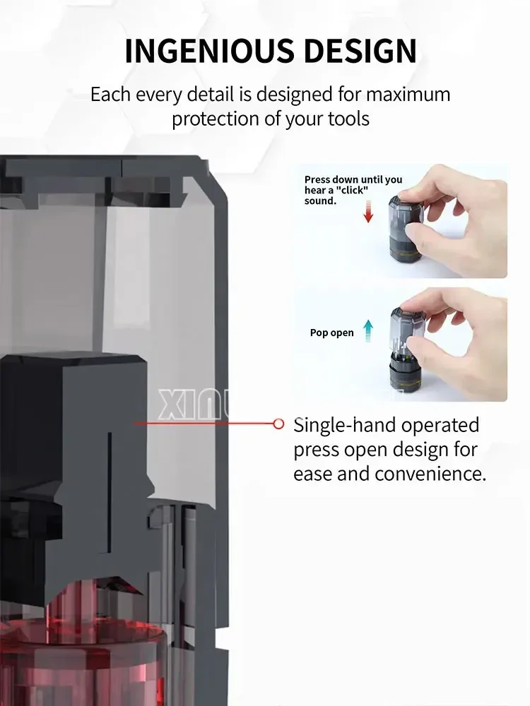 DSPIAE PT-PR PT-R Magnetische gereedschapsopbergdoos, gereedschapshouder, snijbitcompartiment, rood, geel, blauw, groen, montagemodel gereedschap