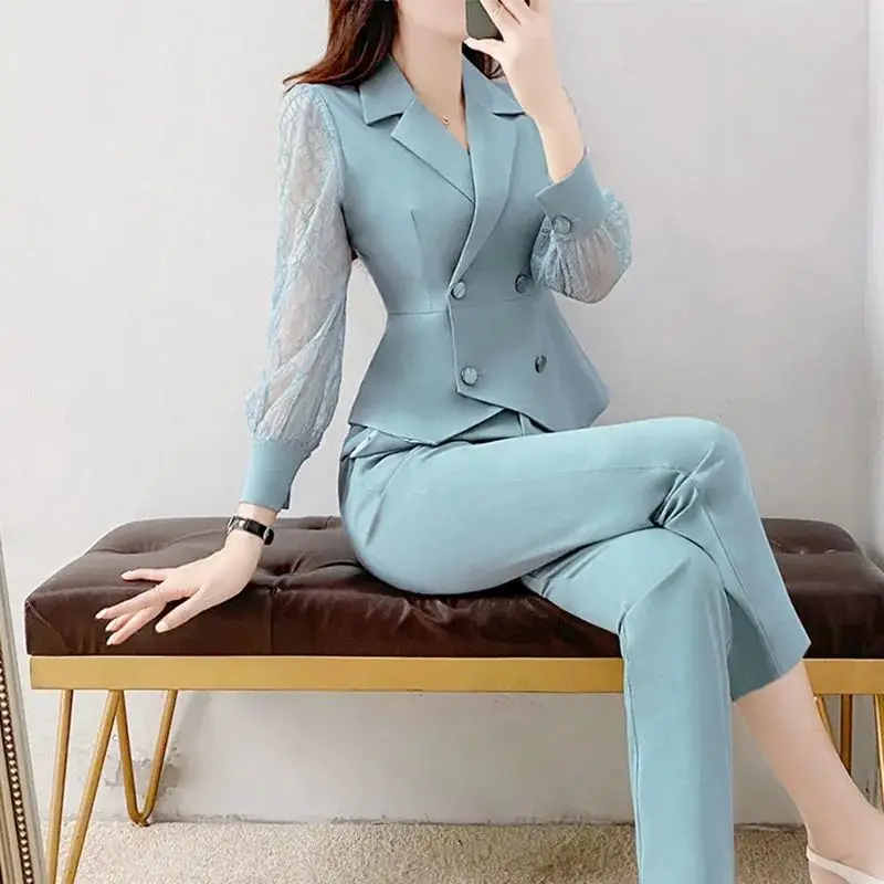 Blazer Sets Trend Jacket for Women Elegant Set 2 Pieces Luxury Luxury Women\'s Suits Two Parts Tailoring Korean Clothing Coat Hit