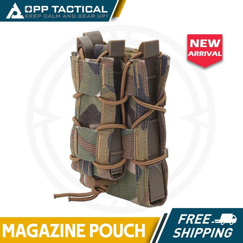 Tactical Molle Double Magazine Pouch Rifle Pistol Mag Pouchs 2-Layer Holder 9mm/5.56 Belt Fast Attach Carrier Magazine Set