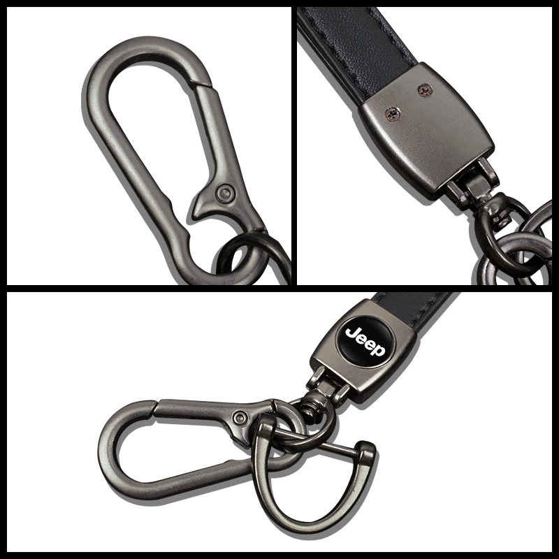 الجلود شعار السيارة مفتاح سلسلة حلقة كيرينغ اكسسوارات ل جيب جراند شيروكي رانجلر JK المصارع البوصلة رينيجيد باتريوت #4