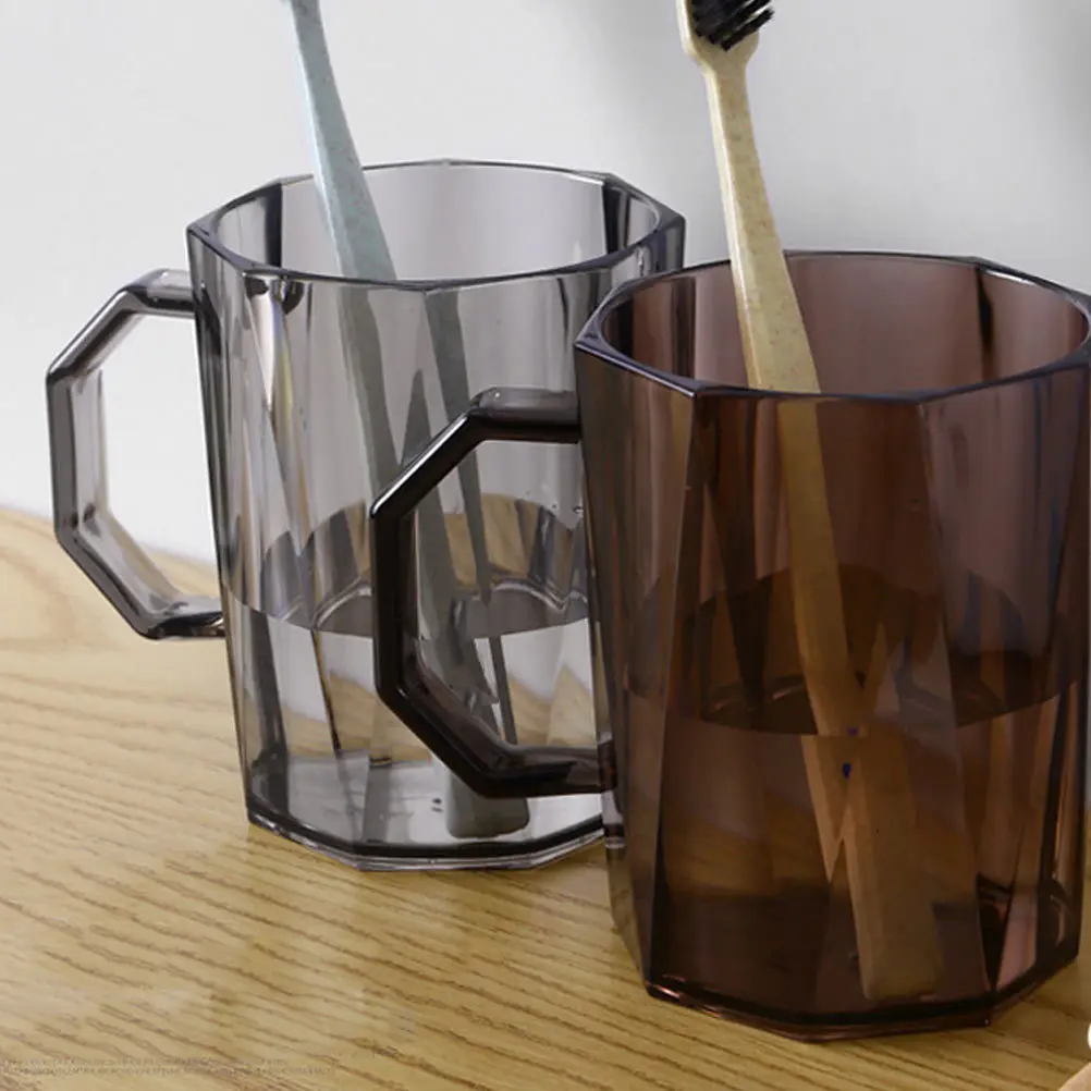 

2Pcs Plastic Tooth Brushing Cup Set Creative Wash Cups for Bathroom Household Toothbrush Storage Water Cup